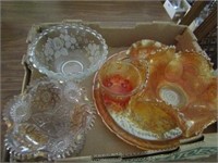 Several pieces carnival glass