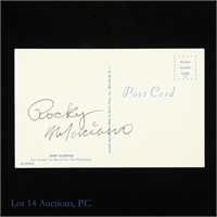 Rocky Marciano Signed New York Postcard