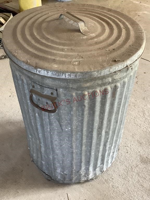 Galvanized Trash Can