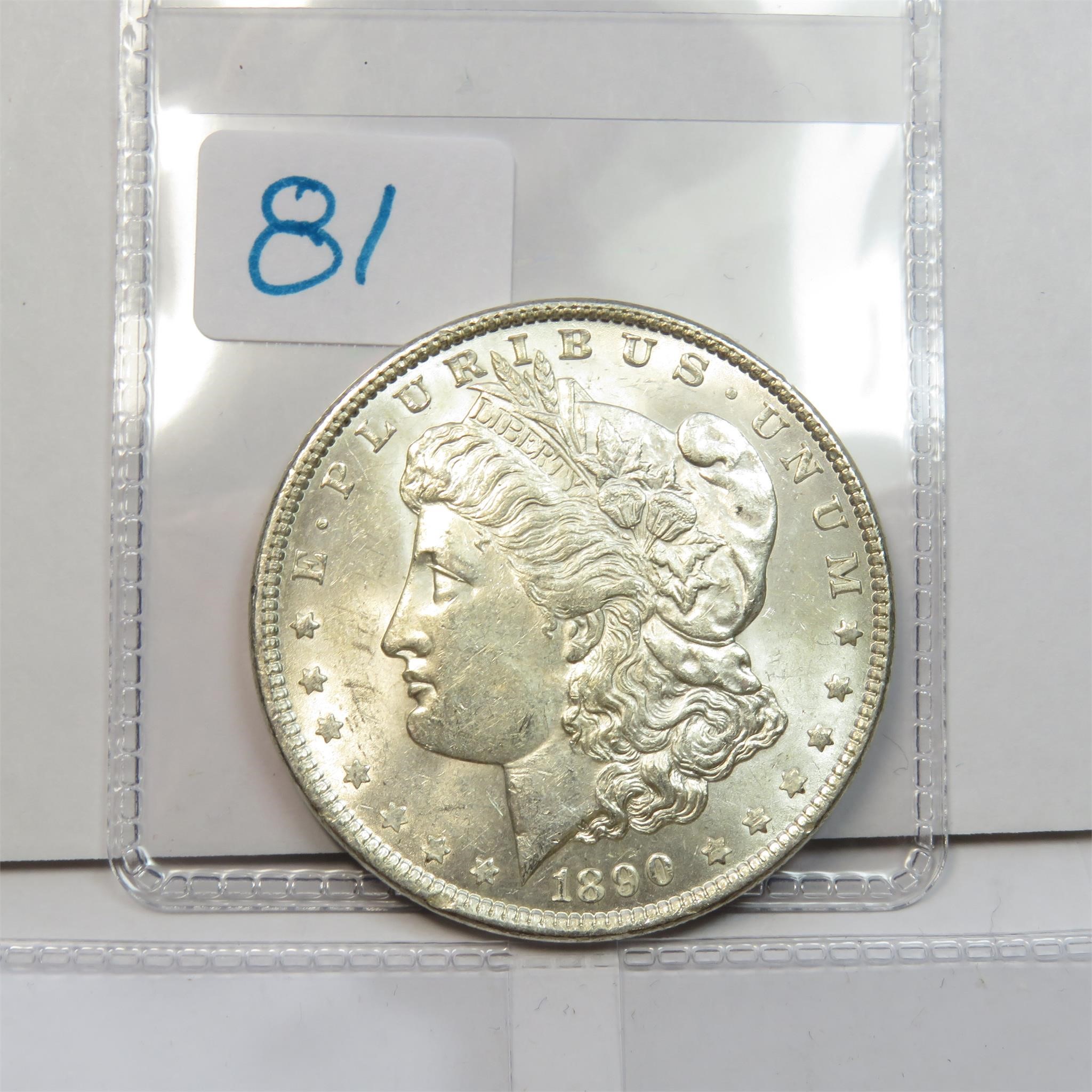 1890 P Silver Morgan Dollar $1 Philadelphia Mint