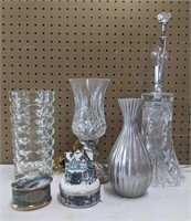 Glass Lamps, Vases & Music Boxes