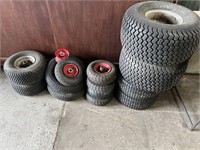 Assorted trolley & wheel barrow wheels & tyres