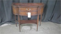 VINTAGE MAHOGANY LEATHER TOP ACCENT TABLE
