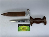 Dagger with Wooden Handle and Sheath