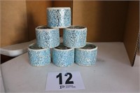 (6) Blue Glass Candle Holders