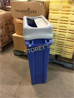 Blue Recycle Bin w/ Grey Lid