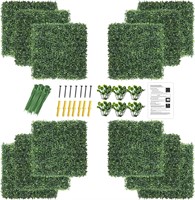 KASZOO 12Pack 20x20 Artificial Boxwood Grass Backd