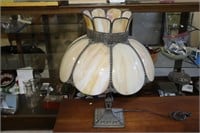 Victorian Slag Glass Lamp (1 panel missing