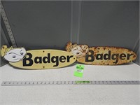2 Metal Badger signs