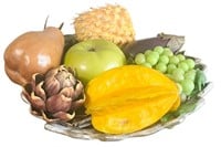 Tray & Artificial Fruit
