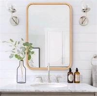 Wood Bathroom Mirror for Wall 18" x 24"