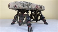Antique Foot Stool with Cast Iron Base