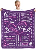 50th Bday Gifts For Women Blanket 50x60