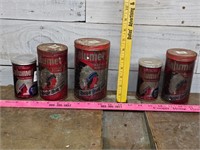 Antique Calumet cans w/ nails