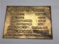 Babcock Hitachi brass plaque single pass boiler