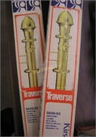 Set of 48-86 in Brass colored Curtain Rods