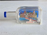 Vintage Bottle With A View Of Lake Tahoe With Boat