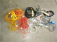 Group of Electric Cords & Power Strips