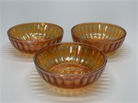 Three Vintage Carnival Glass Dishes 4.25in W x