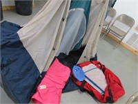 Tent, Tarp, Fishing Poles, Sleeping Bags, etc