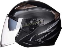 Motorcycle Helmet  Double Visor 3/4 Open Face
