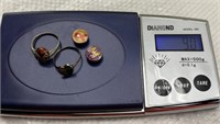 9g silver rings and jewel pop