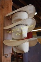 Oak Hat Stand With Straw Hats