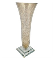 Large Murano Art Glass Vase Signed