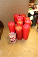 Lot Red Christmas Candles