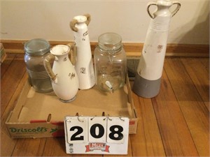 Glass jars, pitchers