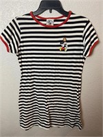Vintage Mickey Mouse Striped T Shirt Dress