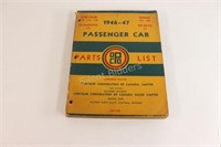 1946 - 47 Passenger Car Part List