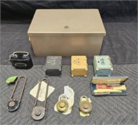 Group of antique & vintage locks with Tiny Mite