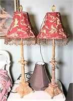 Pair of Gold Painted Table Lamps