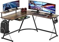 Shw Vista L Desk With Monitor Stand Drawer,