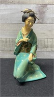 Japanese Ceramic Geisha Girl Figurine Statue 10" T