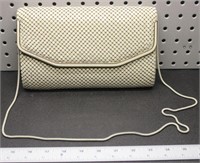 Vtg. White 70s Chainmail Evening Purse