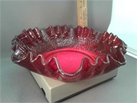 Imperial glass ruffled Edge bowl, grape pattern