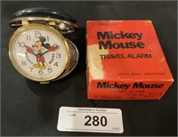 Vintage Disney Mickey Mouse Travel Alarm.