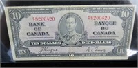1937 $10 CAD Banknote