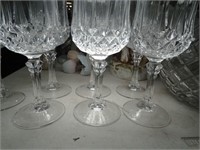 7 Crystal Wine Glasses & Quality Candy Dish