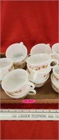 16 MATCHING COFFEE CUPS PYREX