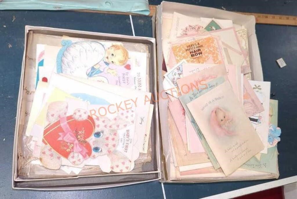 Two boxes of vintage cards