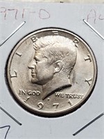 AU 1971-D Kennedy Half Dollar