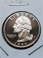 1997-S Clad Proof Washington Quarter