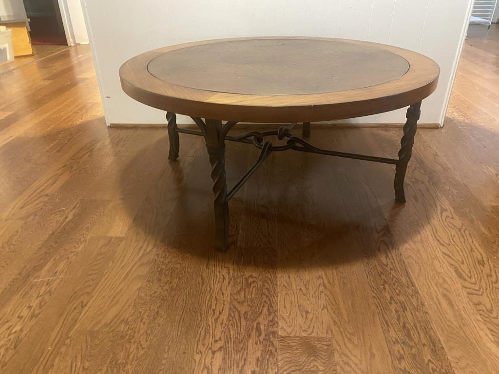 Wood, Metal & Copper Coffee Table