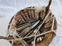 Basket Full of Silver Plated Butter Knives