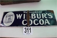 Vintage Porcelain Wilbur's Cocoa Sign(R1)