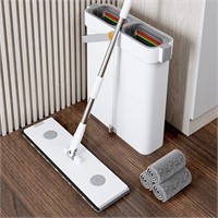 MOPALL Mop and Bucket with Wringer Set,Large Flat