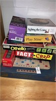 Stack of fun & box games puzzles scrabble othello